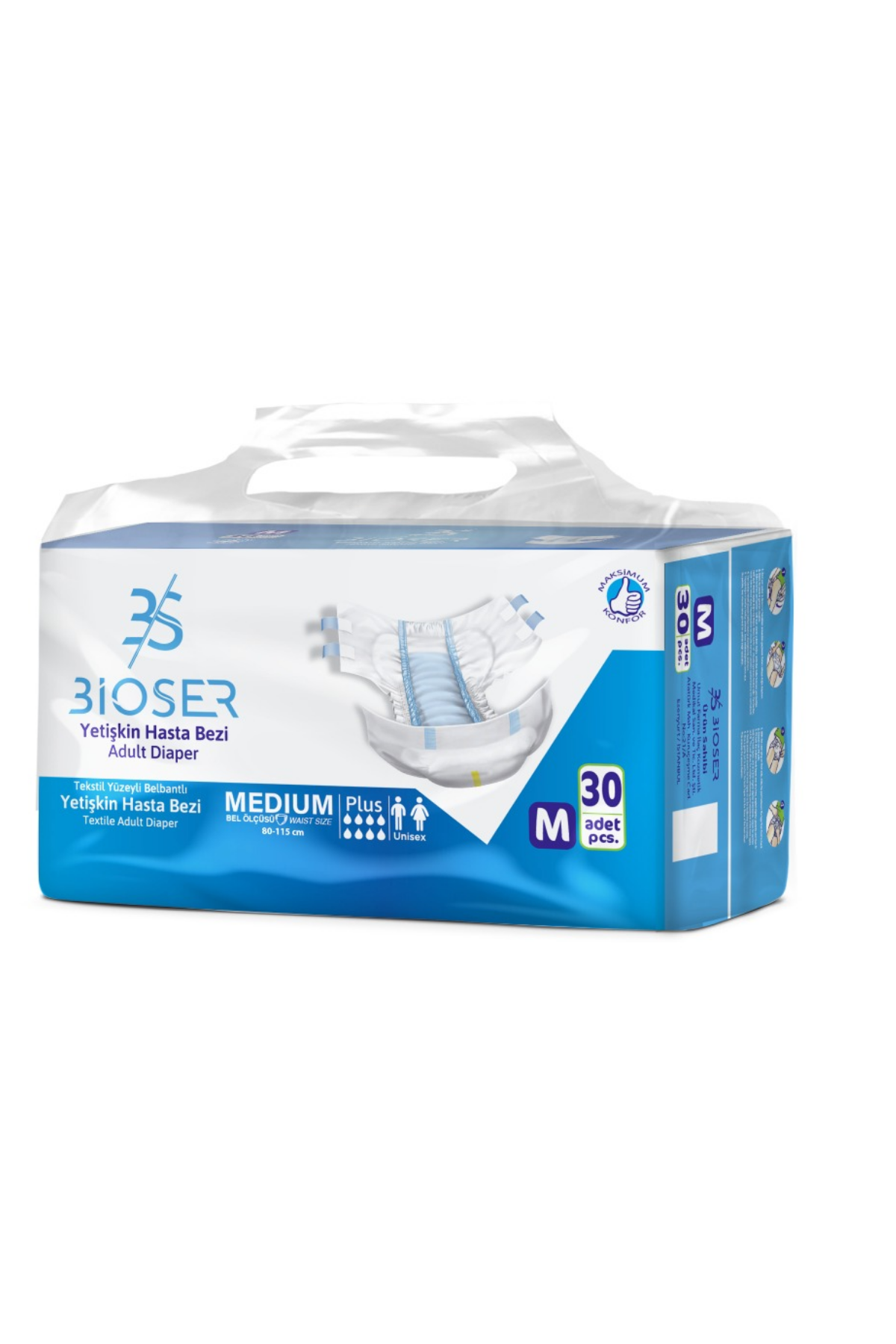 BİOSER YETİŞKİN HASTA BEZİ 30 ADET (PCS)